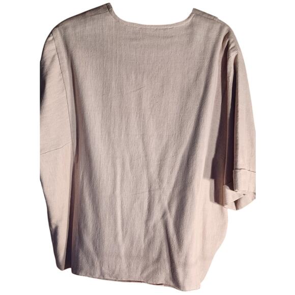 Origins II 100% Cotton Blazer Womens Small Beige with Abstract Design Lagenlook - Picture 4 of 5